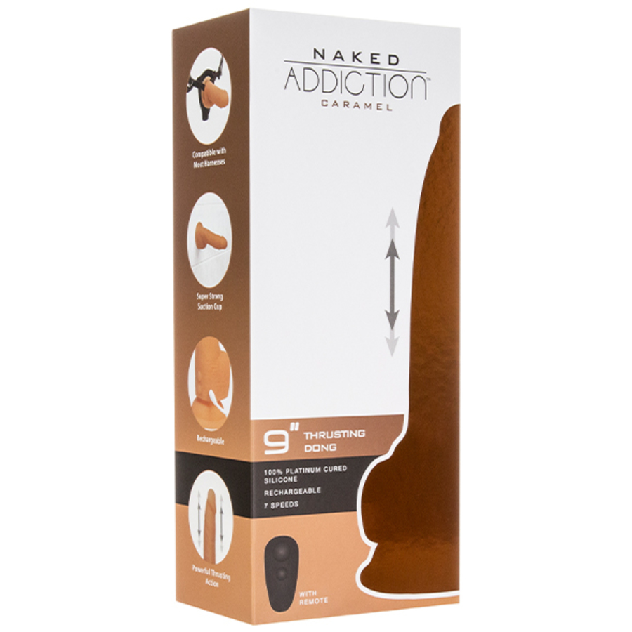 Naked Addiction - Stotende Dildo met Afstandsbediening 23 cm Caramel Vrouwen Speeltjes