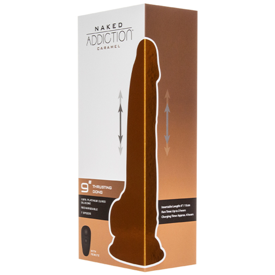 Naked Addiction - Stotende Dildo met Afstandsbediening 23 cm Caramel Vrouwen Speeltjes