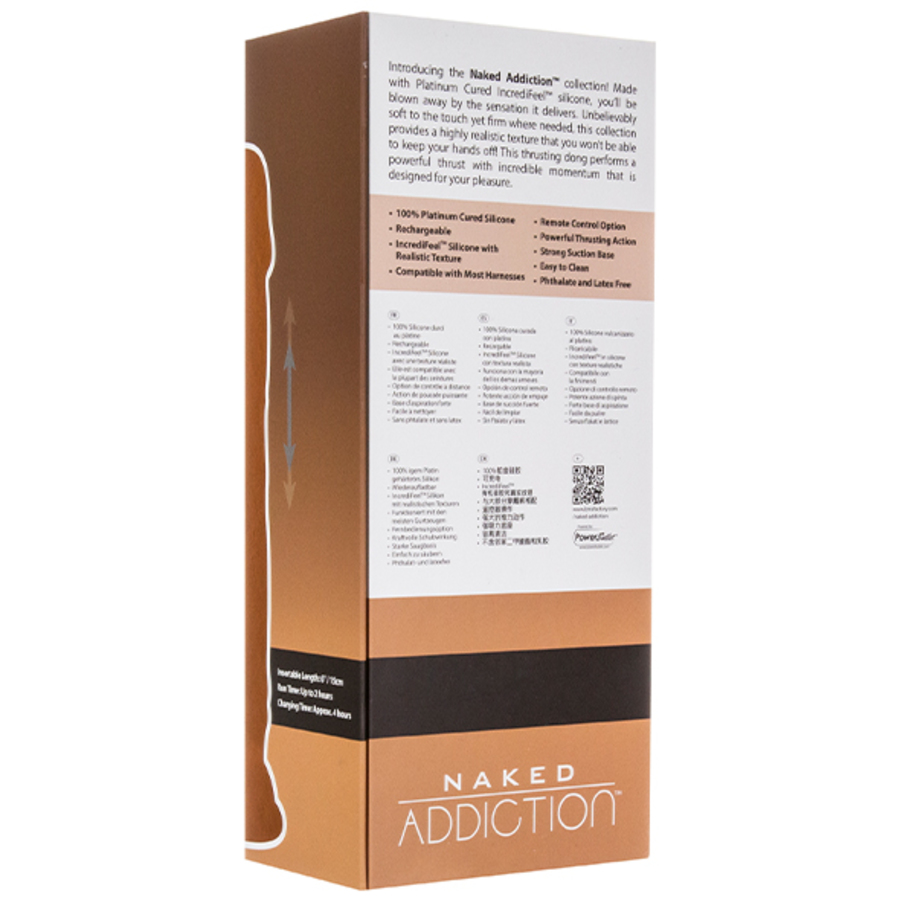 Naked Addiction - Stotende Dildo met Afstandsbediening 23 cm Caramel Vrouwen Speeltjes