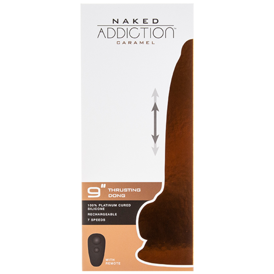 Naked Addiction - Stotende Dildo met Afstandsbediening 23 cm Caramel Vrouwen Speeltjes