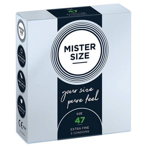 Mister Size - Pakje van 3 Condooms (kies je maat) Mister Size - Pakje van 3 Condooms (kies je maat)