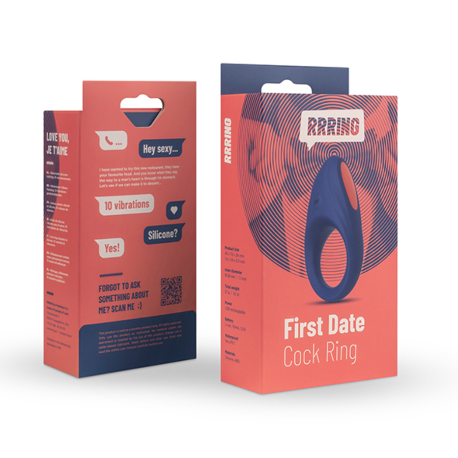 FeelzToys - RRRING First Date Vibrerende Cock Ring USB-oplaadbaar Mannen Speeltjes