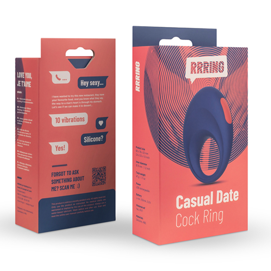 FeelzToys - RRRING Casual Date Vibrerende Cock Ring USB-oplaadbaar Mannen Speeltjes