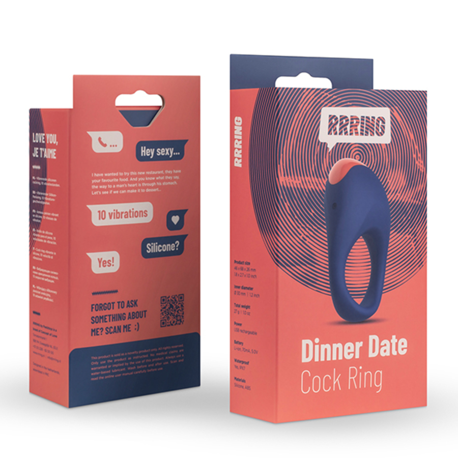 FeelzToys - RRRING Dinner Date Vibrerende Cock Ring USB-oplaadbaar Mannen Speeltjes