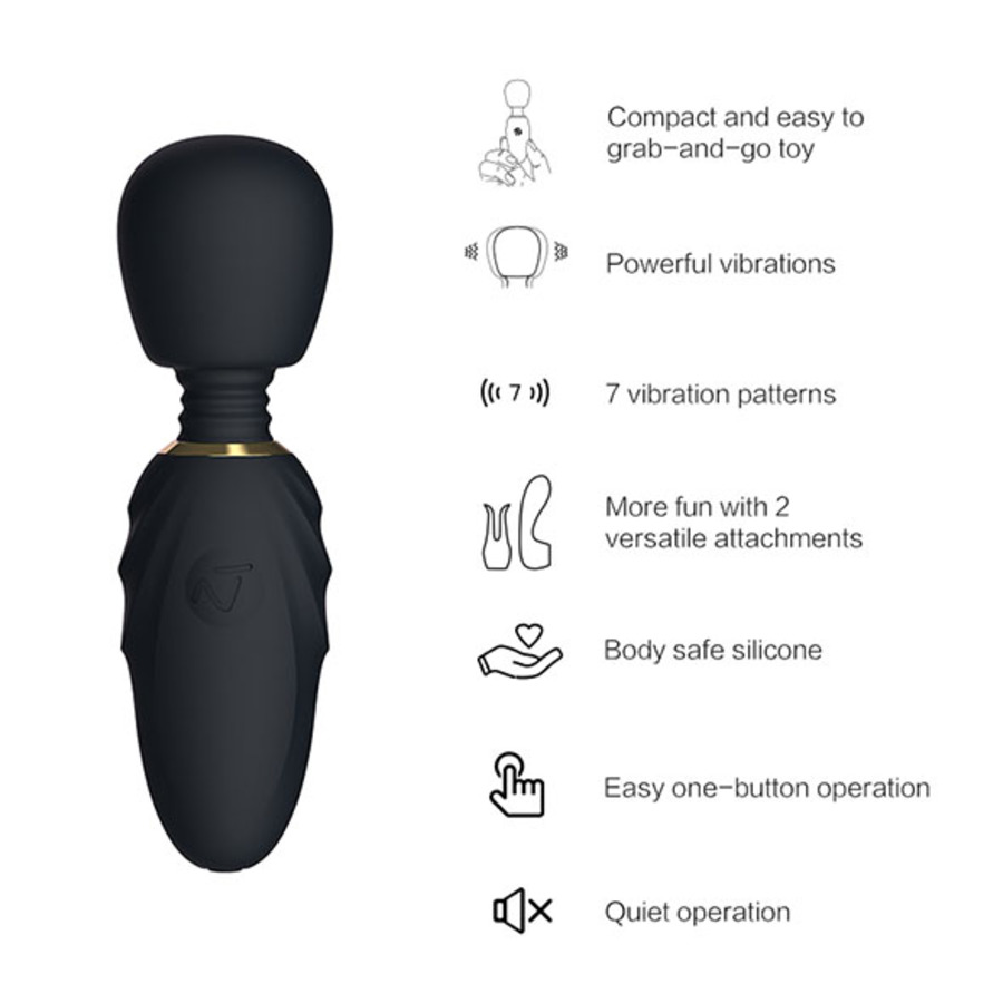 Nomi Tang - Compacte Pocket Wand Massager met Opzetstukken Vrouwen Speeltjes