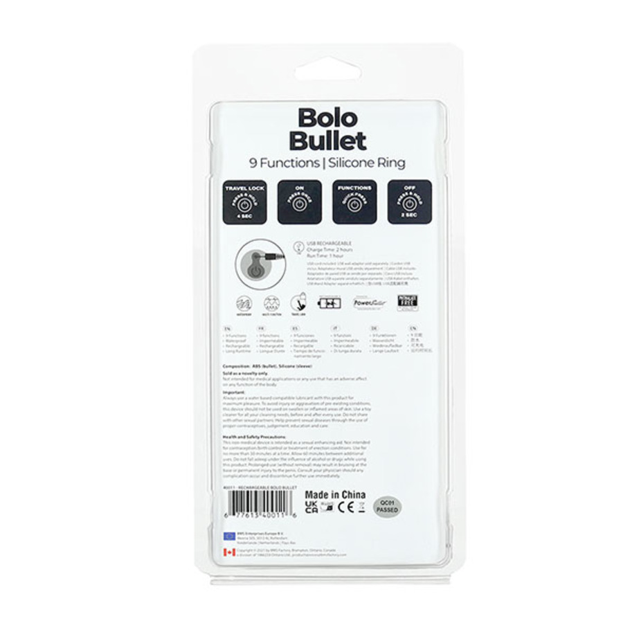 PowerBullet - Bolo Verstelbare Penis Ring met Mini 9 Standen Mannen Speeltjes
