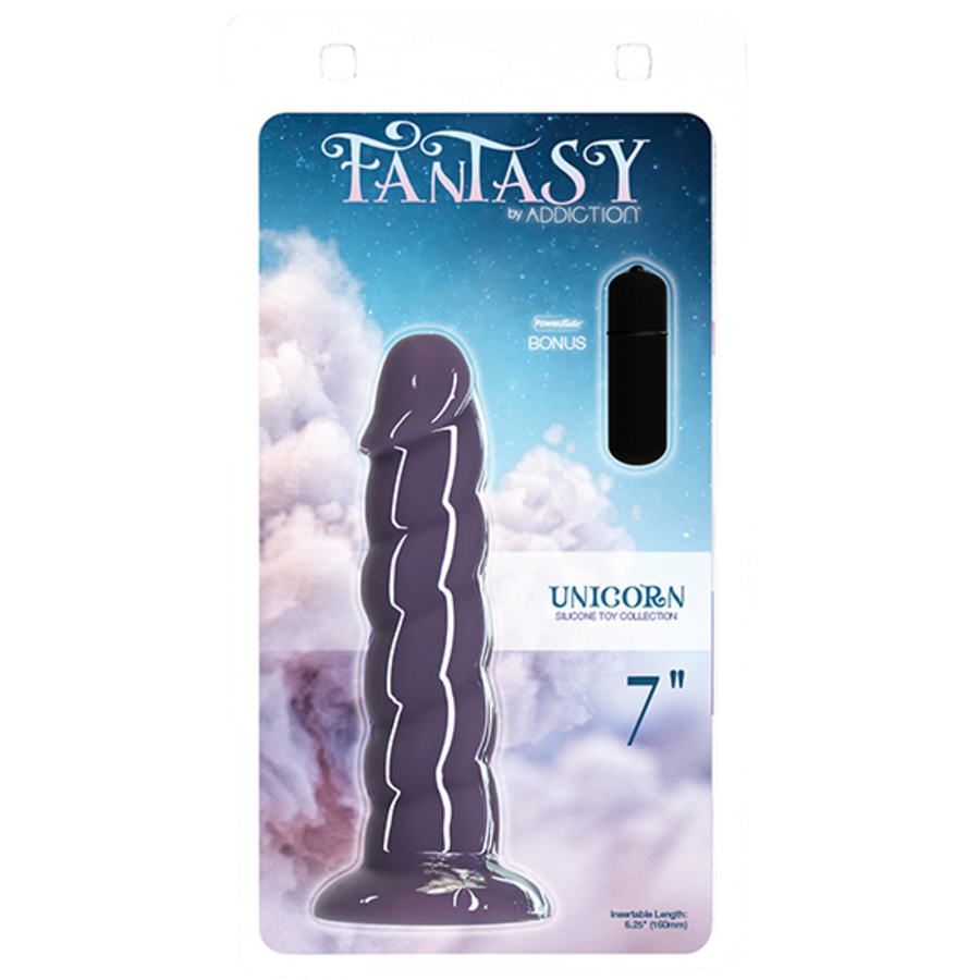 Addiction - Fantasy Addiction Dildo with Suction Cup 18 cm Unicorn Purple Toys for Her