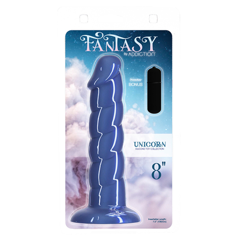 Addiction - Fantasy Addiction Dildo met Zuignap 20 cm Unicorn Blauw Vrouwen Speeltjes