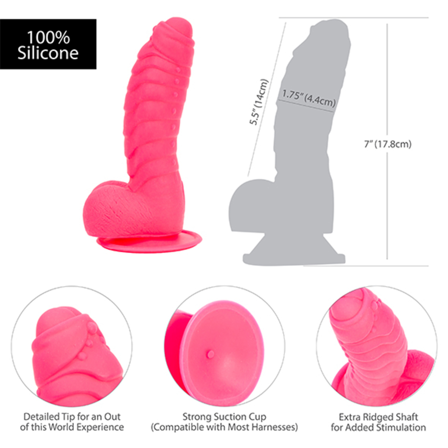 Addiction - Tom Silicone Ribbed Dildo with Suction Cup 18 cm Toys for Her