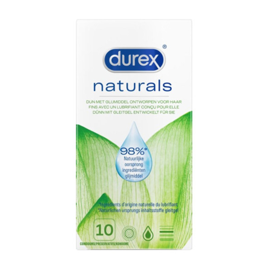 Durex - Naturals Condooms Met Natuurlijk Waterbasis Glijmiddel 10 st. Accessoires