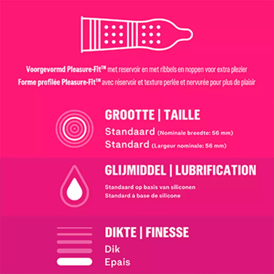 Durex - Pleasure Me Ribbed And Dotted Condoms 10 st. Accessoires