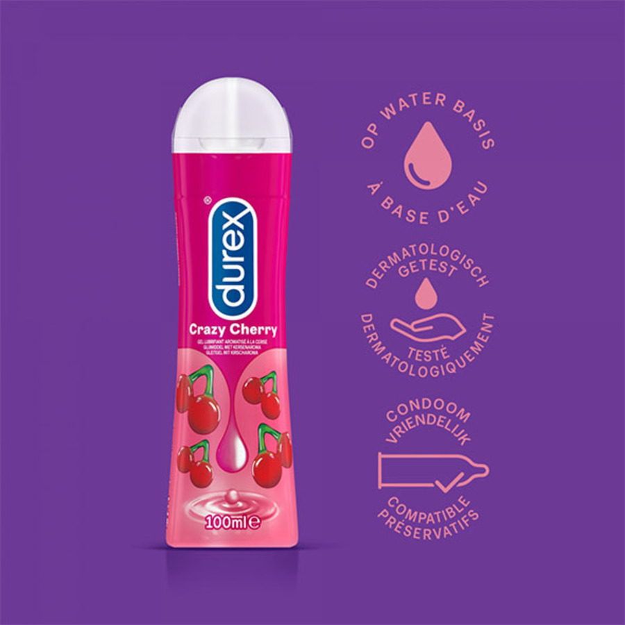 Durex - Crazy Cherry Waterbasis Glijmiddel Gel 100 ml Accessoires