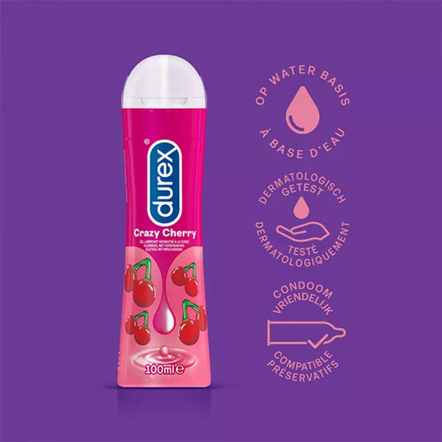 Durex - Crazy Cherry Waterbasis Glijmiddel Gel 100 ml Accessoires