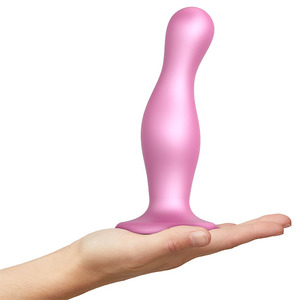 Strap-On-Me - Dildo Plug Curvy Metallic Sugar Pink Small Toys for Her