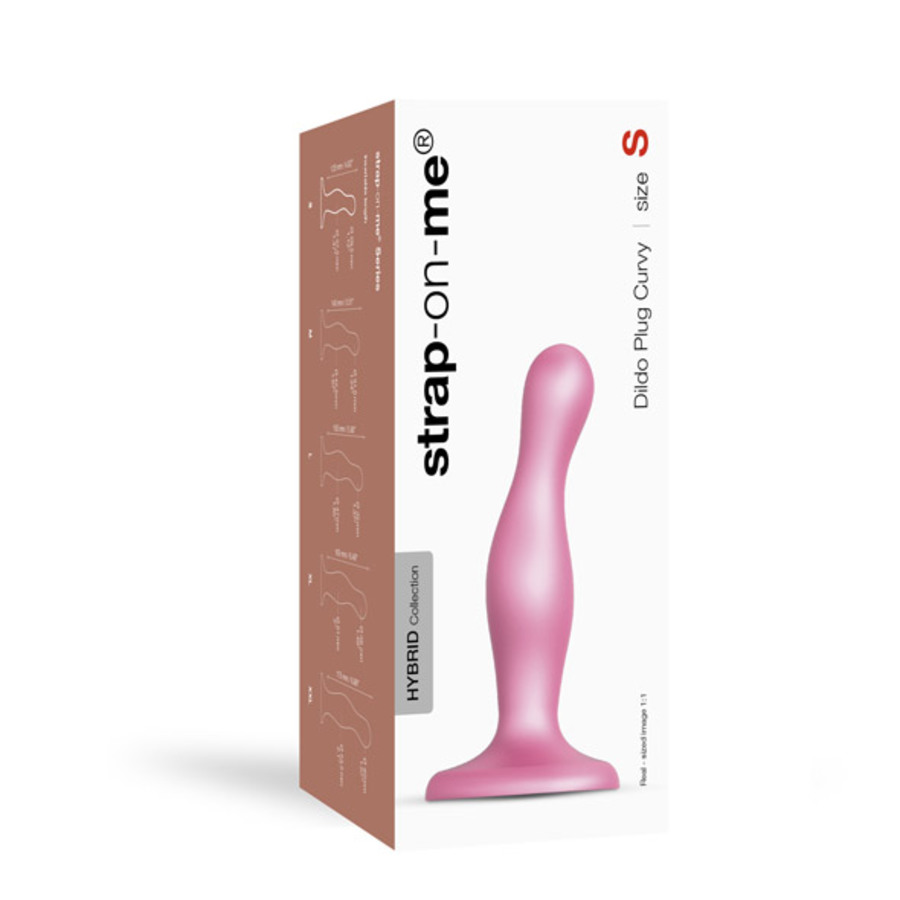 Strap-On-Me - Dildo Plug Curvy Metallic Sugar Pink Small Vrouwen Speeltjes