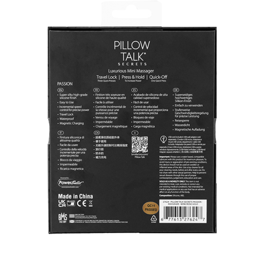 Pillow Talk - Secrets Passion Clitoral Vibrator Wine Toys for Her