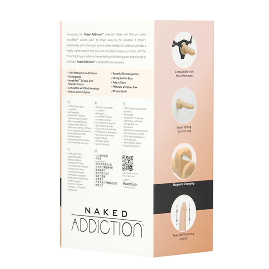 Naked Addiction - Naked Addiction - Thrusting Dong met Afstandsbediening 16,5 cm Vanilla  Vrouwen Speeltjes
