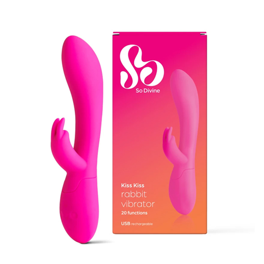 So Divine - Kiss Kiss Oplaadbare Rabbit Vibrator  Vrouwen Speeltjes