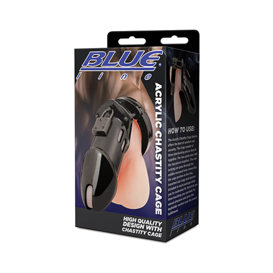 Blueline - Acrylic See-Thru Chastity Cock Cage Male Sextoys