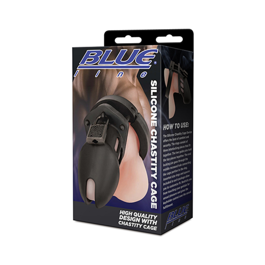 Blueline - Silicone Chastity Cage Kuisheidsgordel Mannen Speeltjes