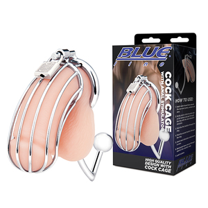 Blueline - Cock Cage With Anal Stimulator Male Sextoys