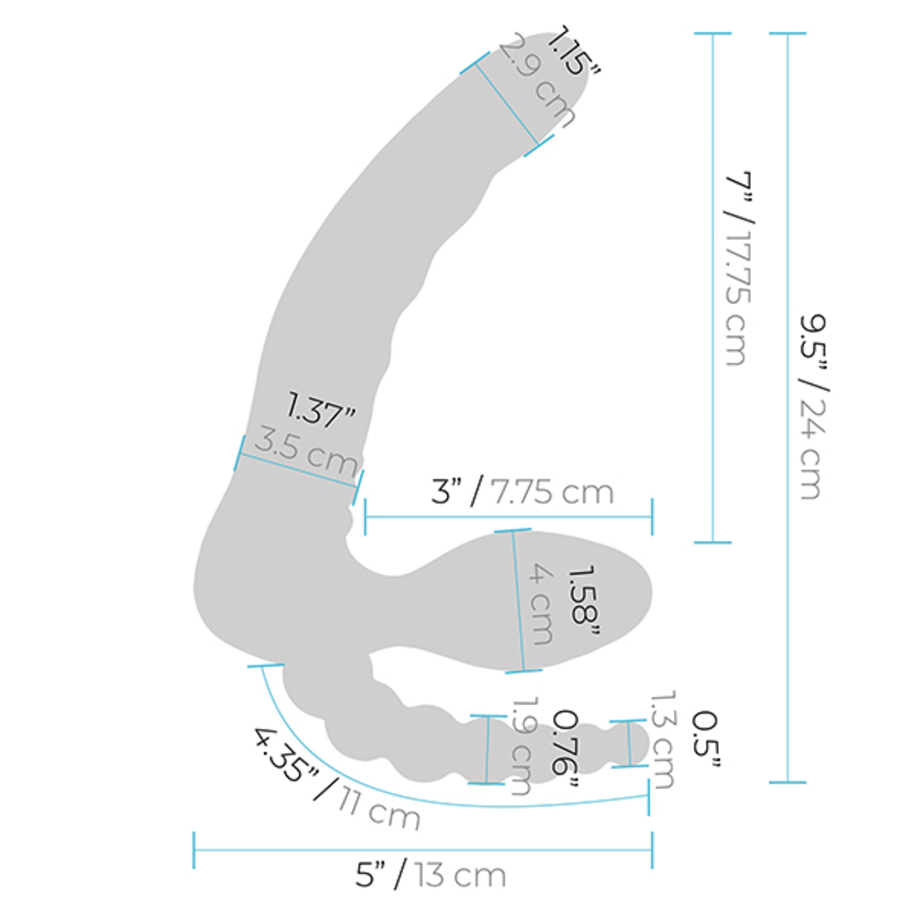 Pegasus - 18cm DP Strapless Strap-On met afstandsbediening Vrouwen Speeltjes