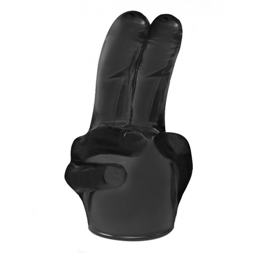 Power Head - Dubbele Vinger Wand Massager Opzetstuk Zwart Power Head - Dubbele Vinger Wand Massager Opzetstuk Zwart