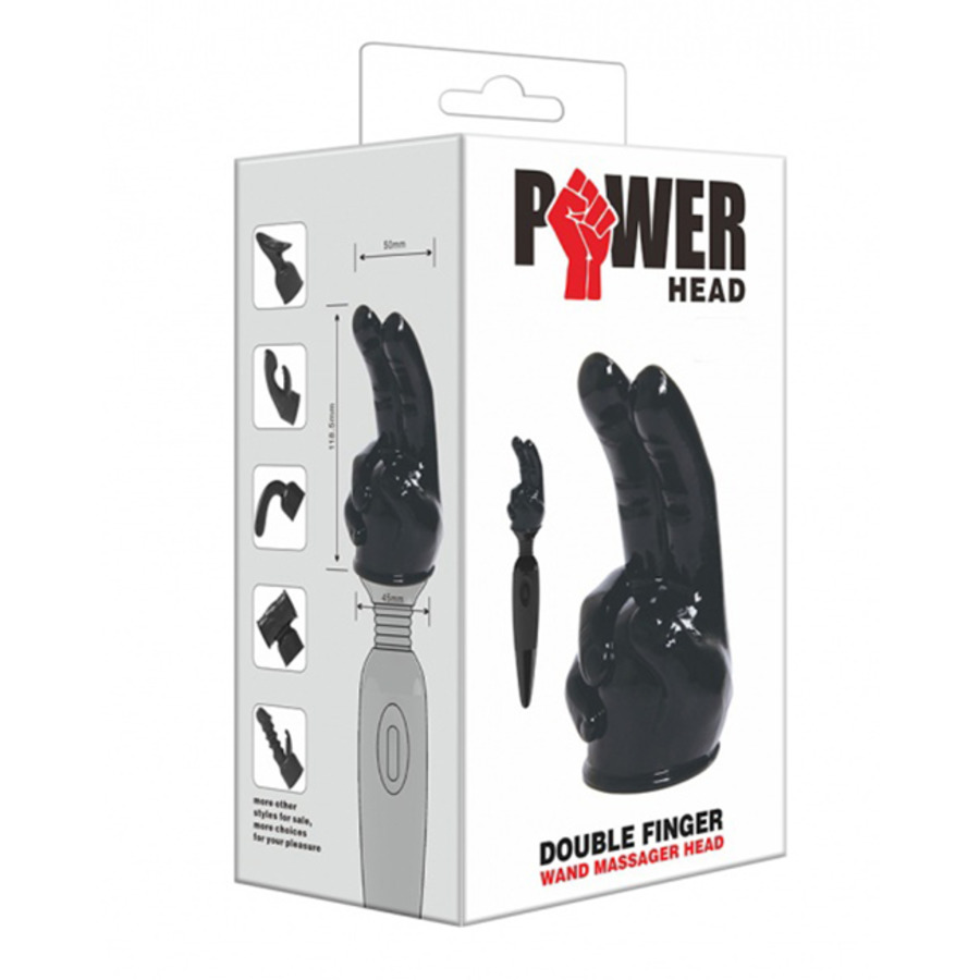 Power Head - Dubbele Vinger Wand Massager Opzetstuk Opzetstukken