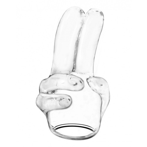 Power Head - Dubbele Vinger Wand Massager Opzetstuk Doorzichtig Power Head - Dubbele Vinger Wand Massager Opzetstuk Doorzichtig