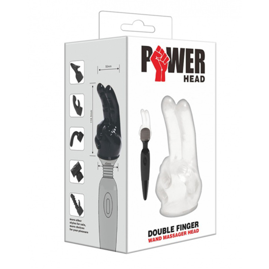 Power Head - Dubbele Vinger Wand Massager Opzetstuk Opzetstukken