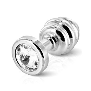 Diogol - Ano Butt Plug Ribbed Silver Plated Anal Toys