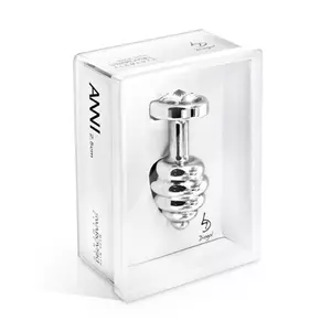 Diogol - Ano Butt Plug Ribbed Silver Plated Anal Toys