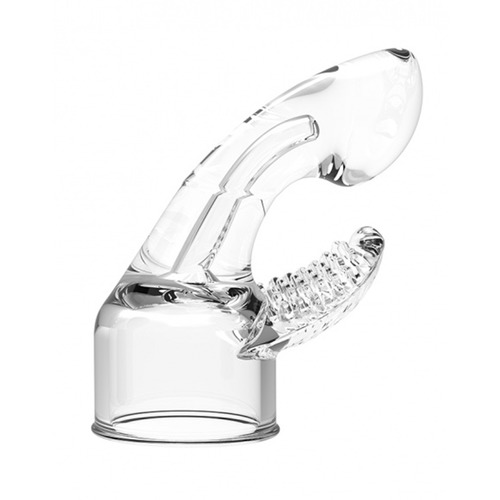 Power Head - Duale Stimulatie Wand Massager Opzetstuk Doorzichtig Power Head - Duale Stimulatie Wand Massager Opzetstuk Doorzichtig