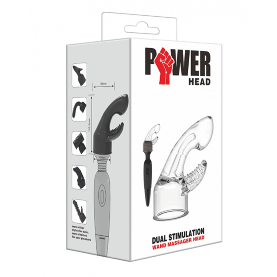 Power Head - Duale Stimulatie Wand Massager Opzetstuk Vrouwen Speeltjes