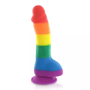 Pride Dildo - Silicone Rainbow Dildo With Balls Vrouwen Speeltjes