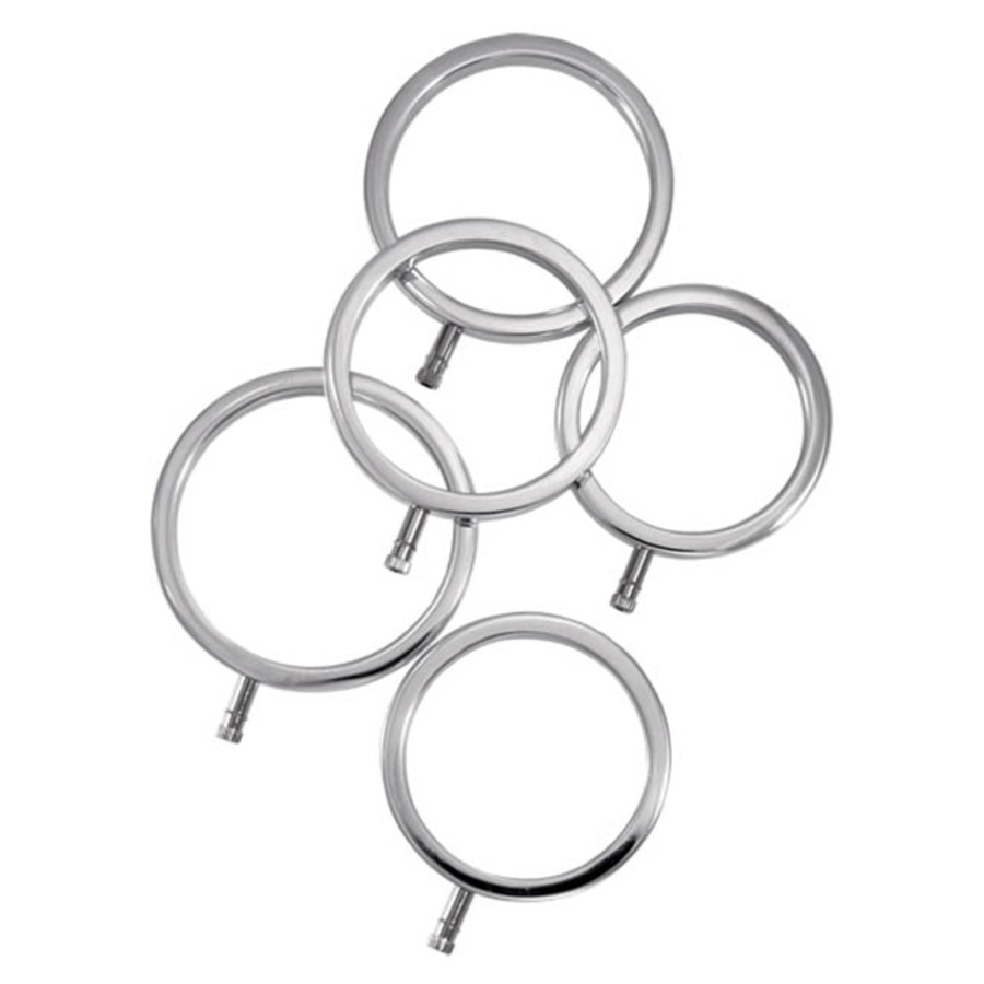 ElectraStim - Solid Metal Cock Ring Set 5 Sizes S&M