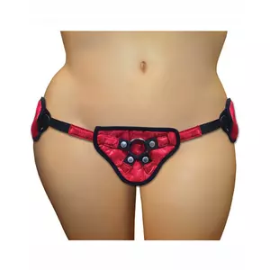 Sportsheets - Rode Plus-Size Kant en Satijn Strap-On Korset Vrouwen Speeltjes