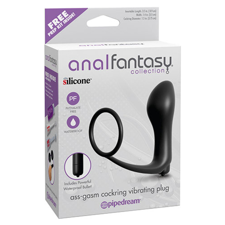 Anal Fantasy - Ass-Gasm Cockring Met Vibrerende Plug Anale Speeltjes