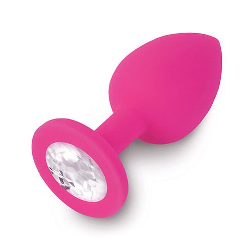 Dolce Piccante - Jewellery Silicone Butt Plug Met Diamant Roze