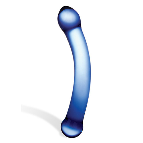 Gläs - Realistic Head Glazen Dildo 17.8 cm Blauw Gläs - Realistic Head Glazen Dildo 17.8 cm Blauw