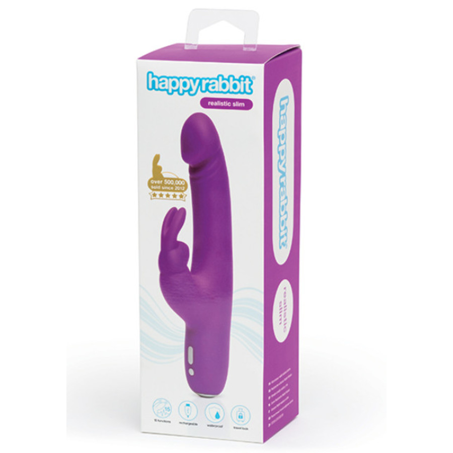 Happy Rabbit - Slimline Realistic USB-Oplaadbare Rabbit Vibrator Vrouwen Speeltjes