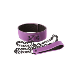 NS Novelties - Lust Bondage Halsband Met Ketting Lust - Bondage Collar Purple SM