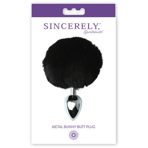 Sportsheets - Sincerely Metal Bunny Butt Plug Black Anal Toys