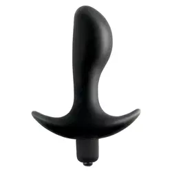 anal fantasy collection large silicone plug Plug Anal de Aço com Pedra em Coração Preto main image 1