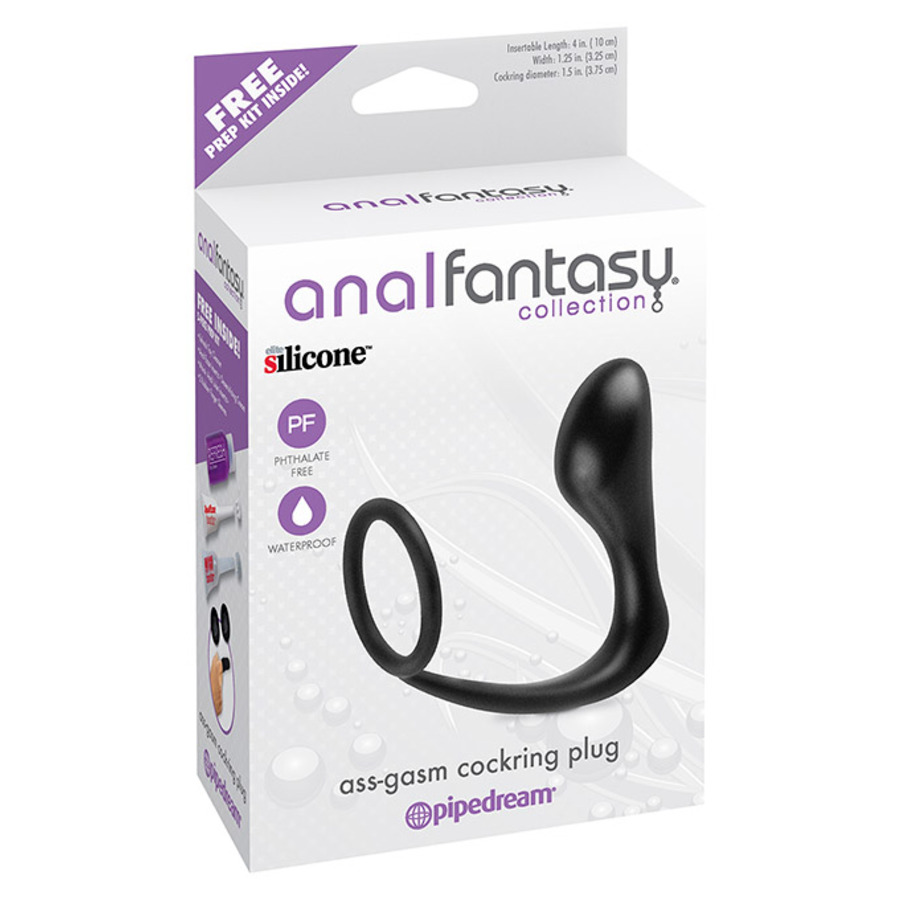 Anal Fantasy - Ass Gasm Cockring Plug Black Toys for Him