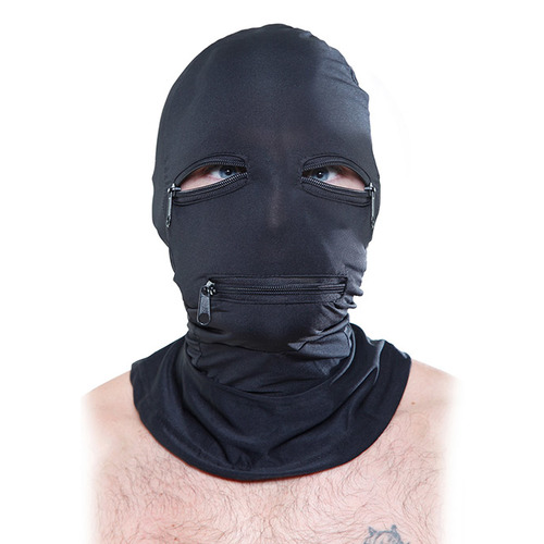 Fetish Fantasy - Black Zipper Face Hood Fetish Fantasy - Black Zipper Face Hood