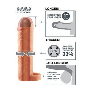 Fantasy X-tensions - 1" Penis Extension Sleeve met Balls Strap Mannen Speeltjes