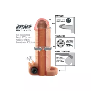 Fantasy X-tensions - 1" Vibrating Real Feel Extension Sleeve Toys for Him