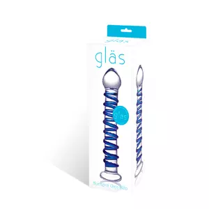 Gläs - Blue Spiral Glazen Dildo Vrouwen Speeltjes