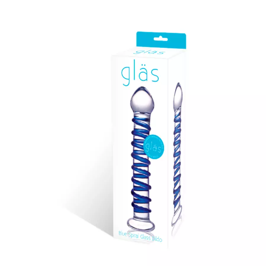 Gläs - Blue Spiral Glazen Dildo Vrouwen Speeltjes